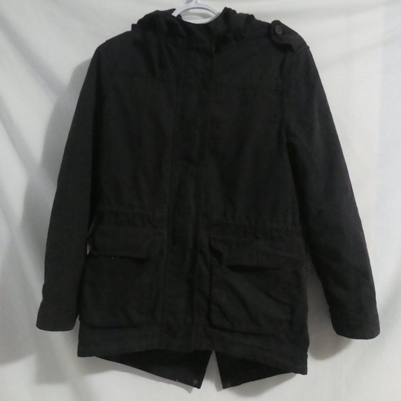 OLD NAVY | small | Hooded Faded Black Jacket | Button Out Quilted Lining | GUC - Picture 2 of 15